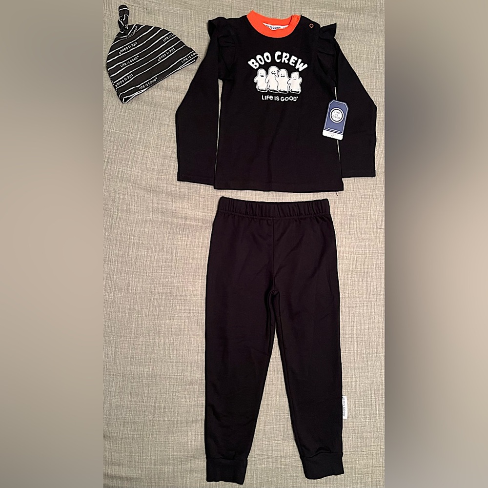 NWT Life is Good Boo Crew Halloween Fall 3 Piece Outfit Toddler Girl’s SZ 4T